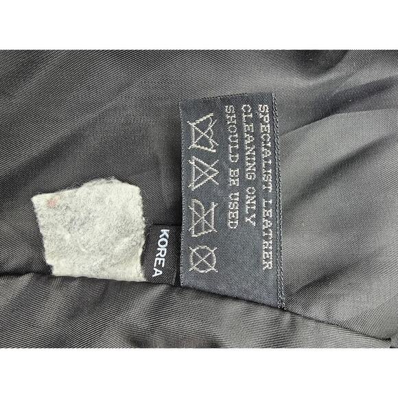 Vtg 80s Pelle Men's Small Leather & Suede Black Zip Moto Zebra Print Jacket - Picture 10 of 12